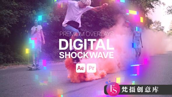 高级叠加数字冲击波PR模版 Premium Overlays Digital Shockwave-梵摄创意库