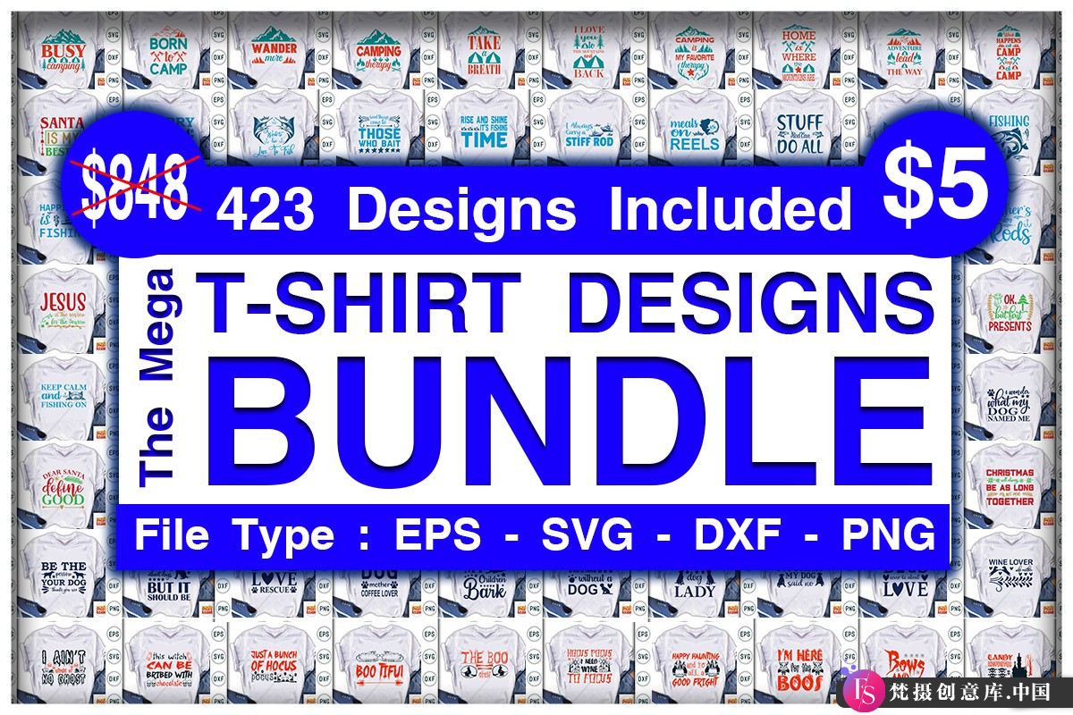 标签标贴420+巨型T恤设计矢量套装 The Mega T-shirt Designs Bundle-梵摄创意库