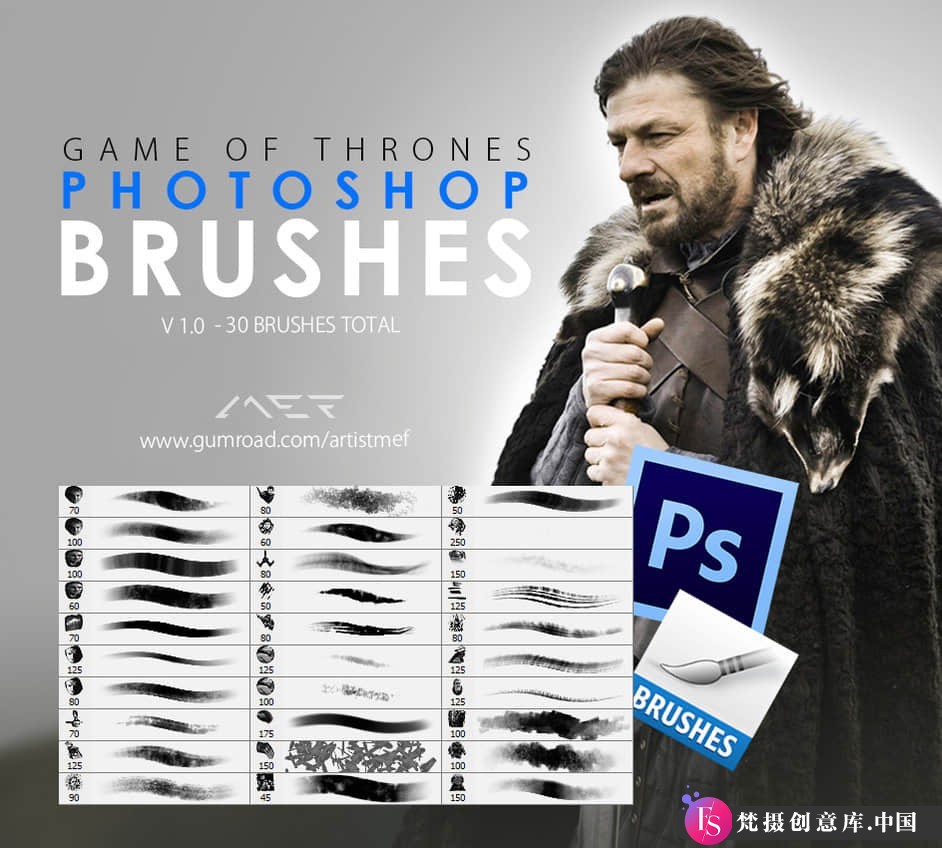 《游戏数字艺术创作必备：Photoshop CG绘画笔刷推荐》