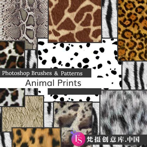 为 Photoshop 和 Elements 提供的动物印花画笔与图案合集