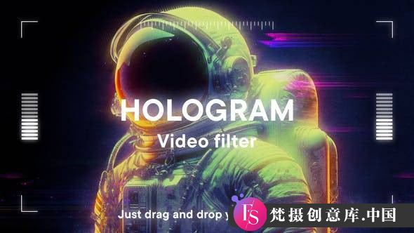 全息滤镜效果AE模板Hologram Video Filter Effect Template