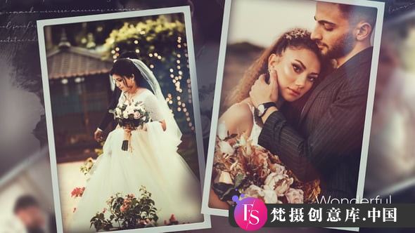 浪漫怀旧婚礼幻灯片AE模板：Wedding Ink回忆之旅