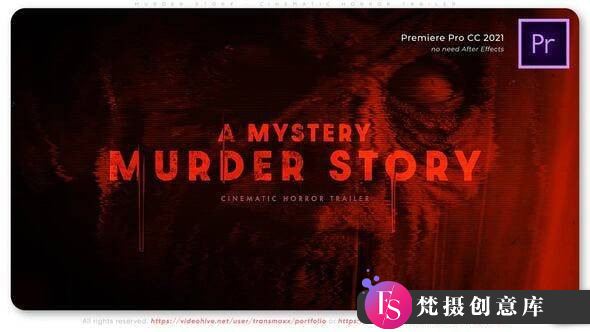 引人入胜的影视恐怖预告片PR模板：Murder Story – 震撼你的心灵之旅