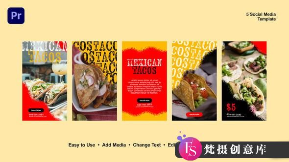 美食小吃垂直电商宣传PR模板：Taco的Instagram故事分享指南 - 梵摄创意库-梵摄创意库