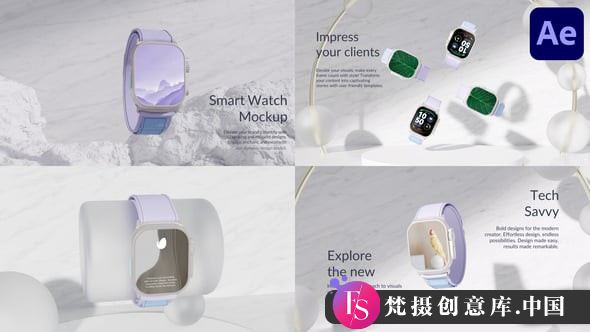 智能手表展示模型AE模板 Smart Watch Mock Up for After Effects