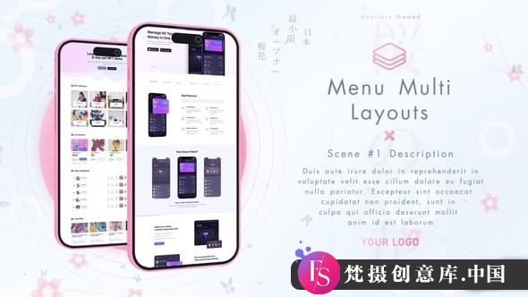 手机APP应用展示动画模板 Sakura App Promo-梵摄创意库