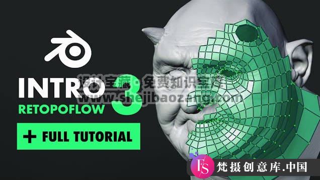 掌握Blender头部模型重拓扑：FlippedNormals与RetopoFlow 3全攻略 - 梵摄创意库-梵摄创意库