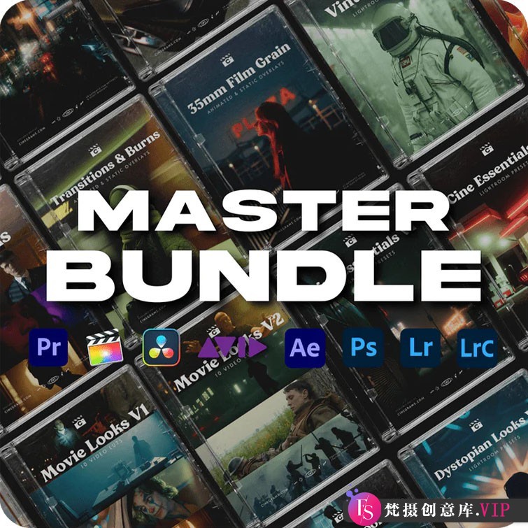 700+影视后期Cinegrams Master Bundle 含LUT转场音效视频叠加