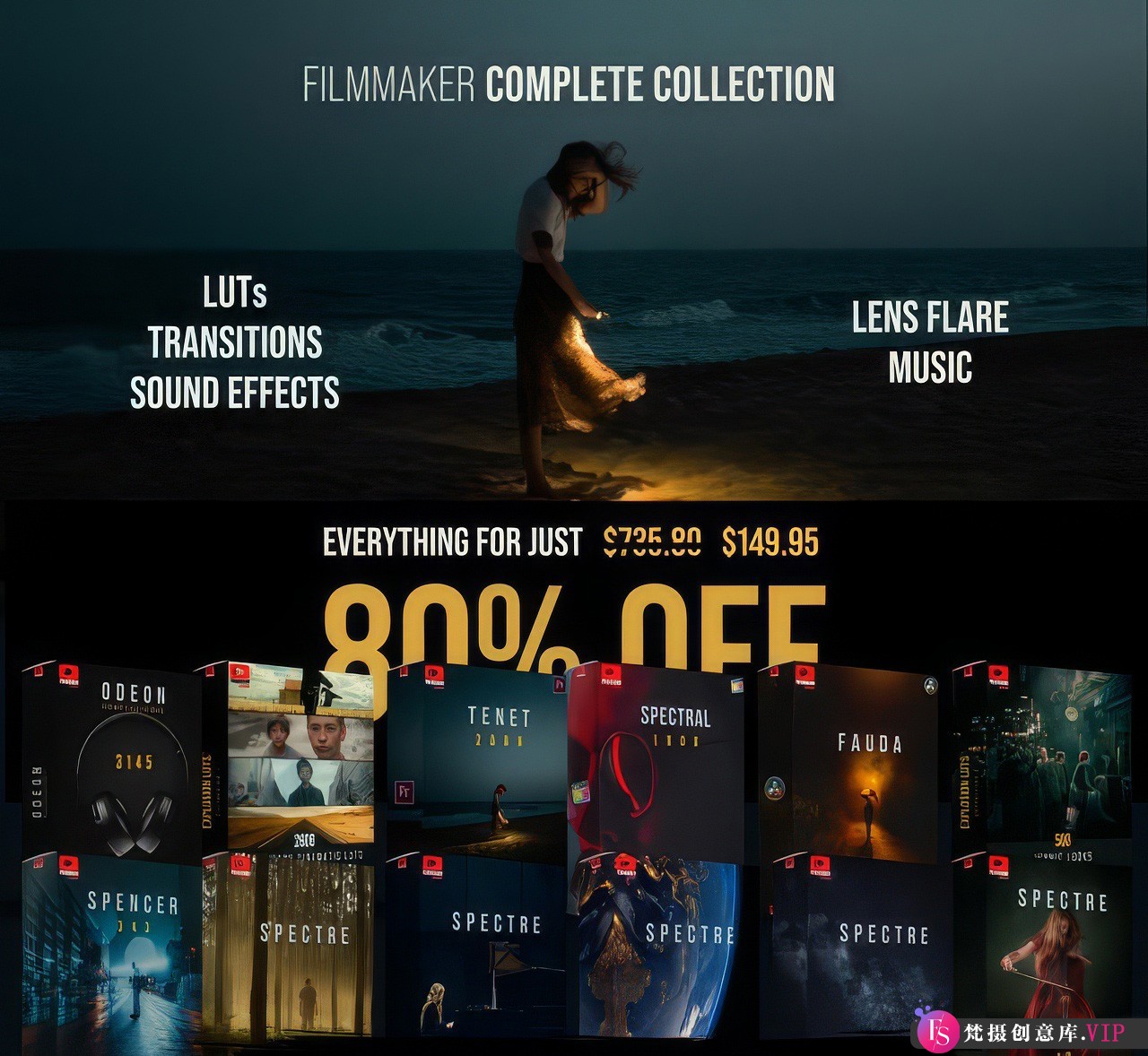 终极影视级ULTIMATE Filmmaker Bundle：LUT预设音效转场光晕素材包