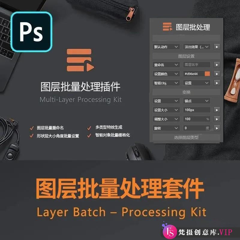 超实用！Layer Batch Processing Kit 完整汉化版——PS 图层批处理插件来袭win+mac