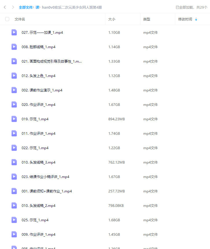 han0v0欢乐二次元美少女同人班第4期2023年11月结课【画质高清只有视频】
