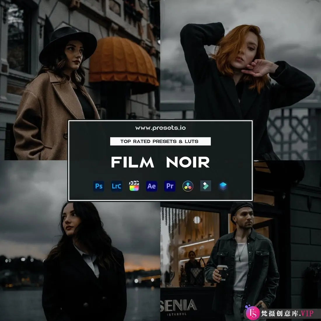 人像LR预设50年代电影情绪人像Lightroom预设 Presets.io – Film Noir Preset