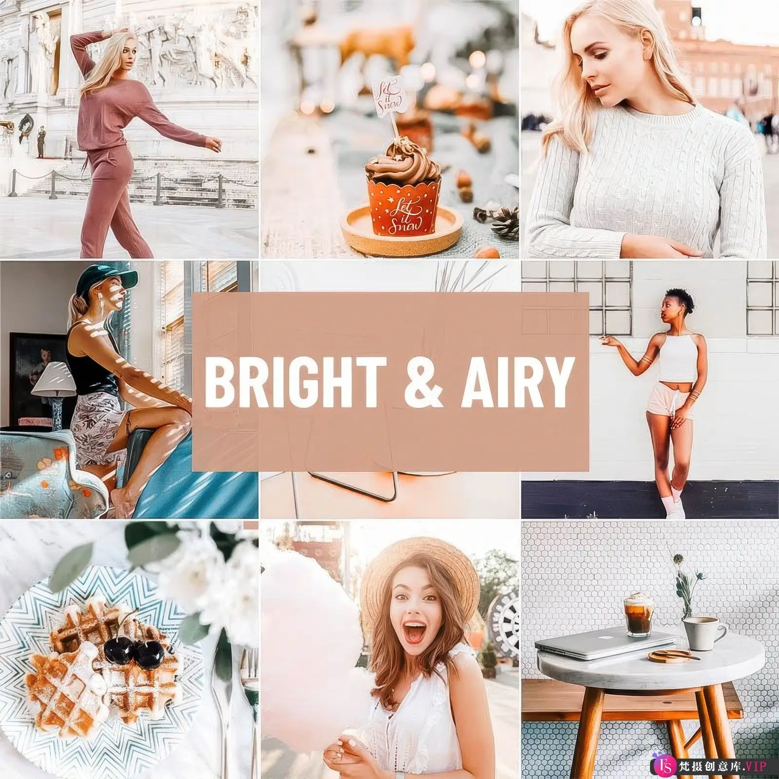 人像LR预设干净明亮通透人像Lightroom预设PSD Stack-Bright &amp; Airy Lightroom Presets