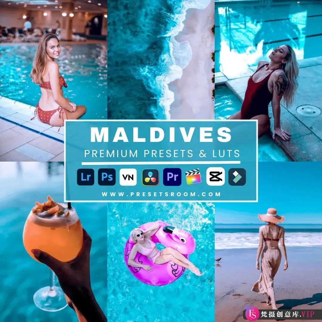 旅拍LR预设马尔代夫旅拍Lightroom预设及LUT预设 Maldives lightroom presets &amp; luts