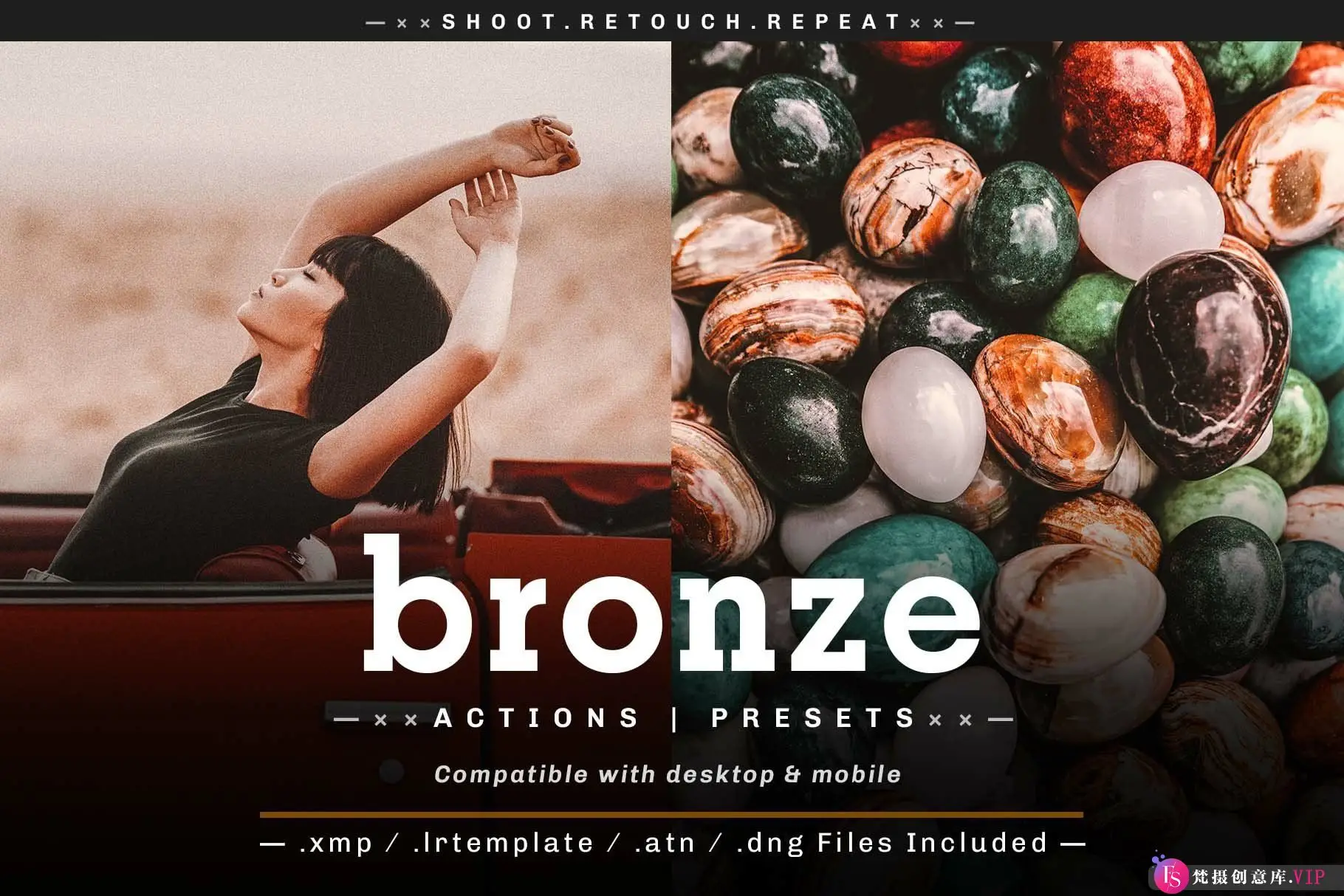 人像LR预设暖色调电影人像LR预设及PS动作 DesignBundles-Bronze Lightroom Presets