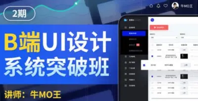 牛MO王B端UI设计系统突破班第2期2022年【画质高清只有视频没素材】