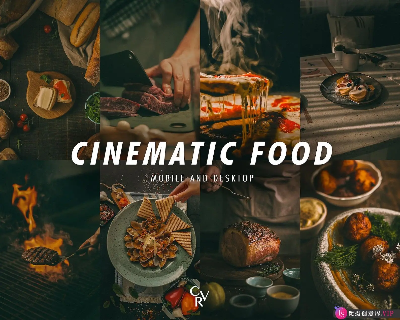 美食LR预设电影美食胶片摄影后期调色Lightroom预设 15 Cinematic Food Presets