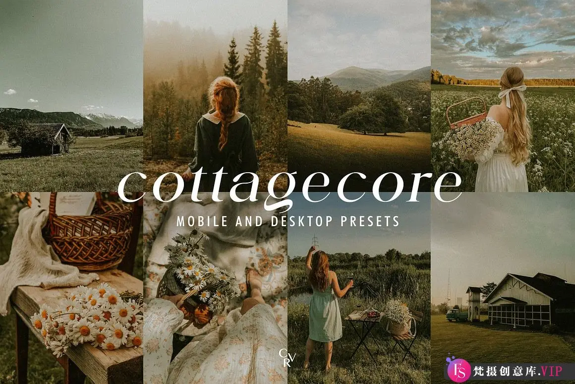 人像LR预设复古电影美学胶片人像Lightroom预设Cottagecore Lightroom Presets