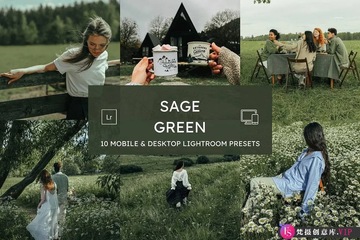 清新户外情绪人像：Sage Green Lightroom预设