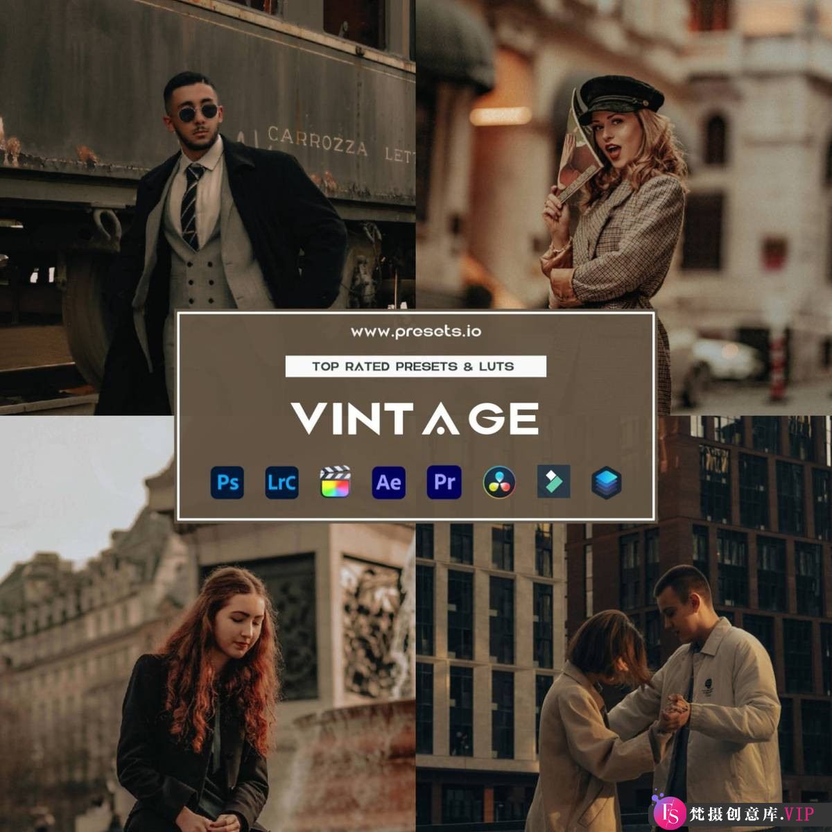 复古电影胶片人像Lightroom预设：Presets.io的Vintage胶片LR预设