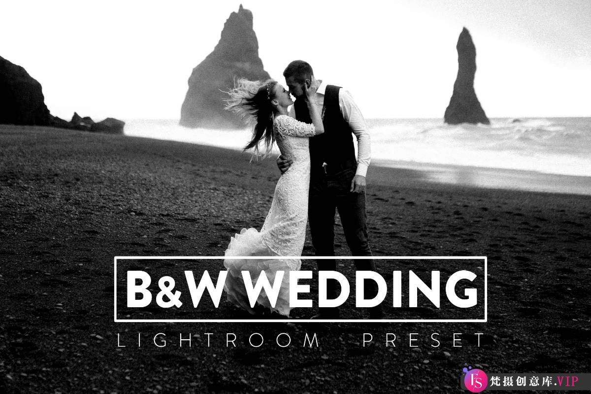 黑白LR预设10种黑白婚礼胶片Lightroom预设 B&amp;W Wedding Lightroom Presets