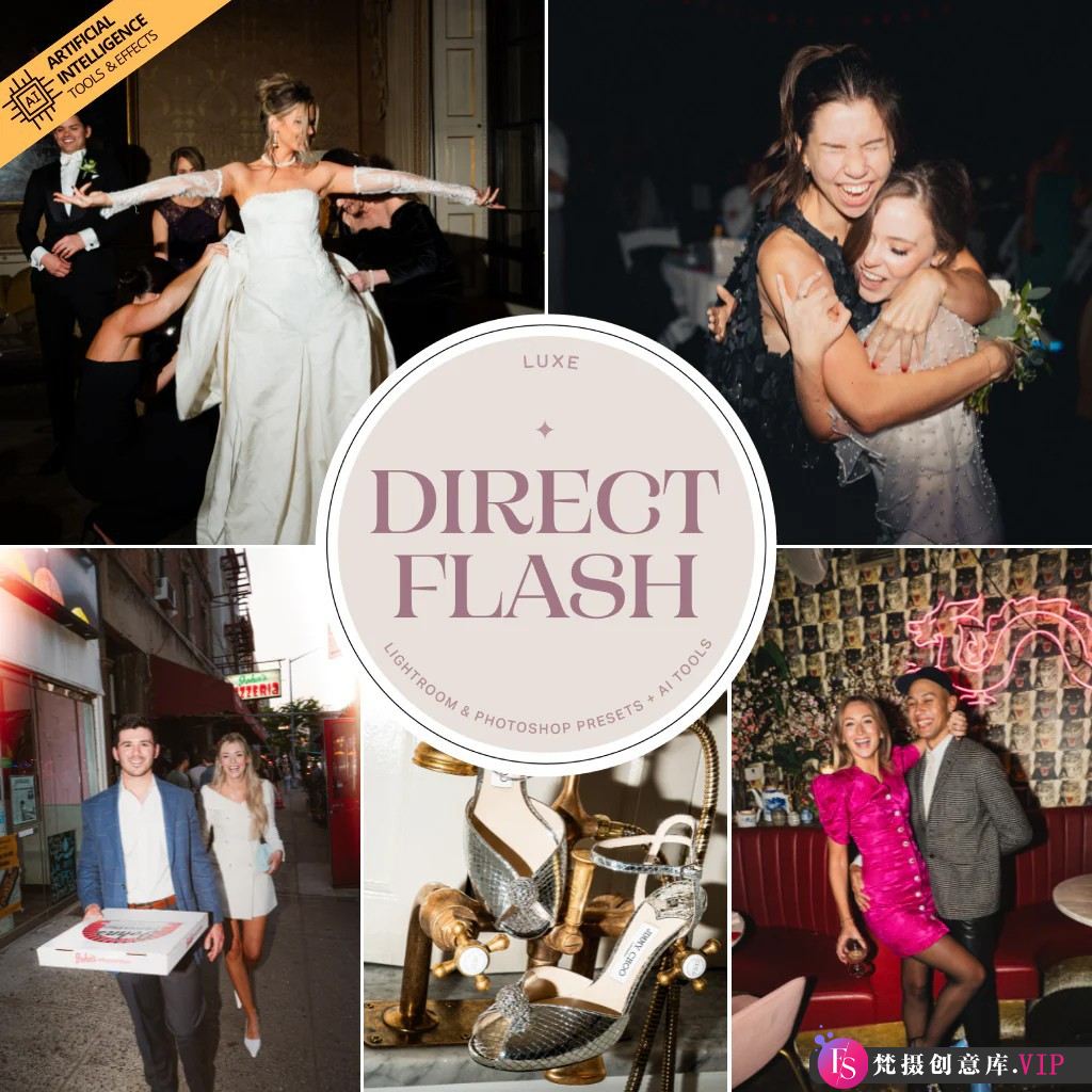 The Luxe Lens-豪华婚礼LR预设AI预设AI Luxe Direct Flash Presets-Lightroom预设