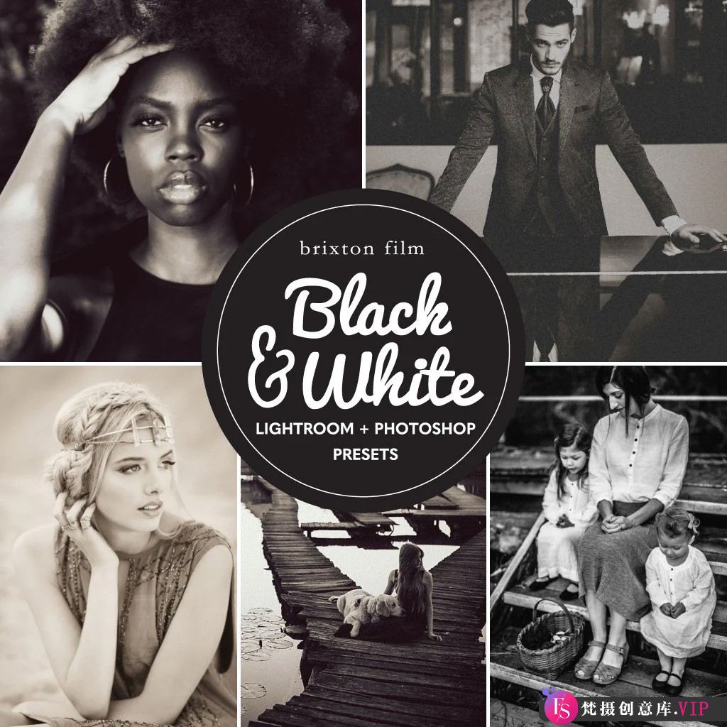 The Luxe Lens – 好莱坞黑白复古胶片LR预设Black White Presets-Lightroom预设