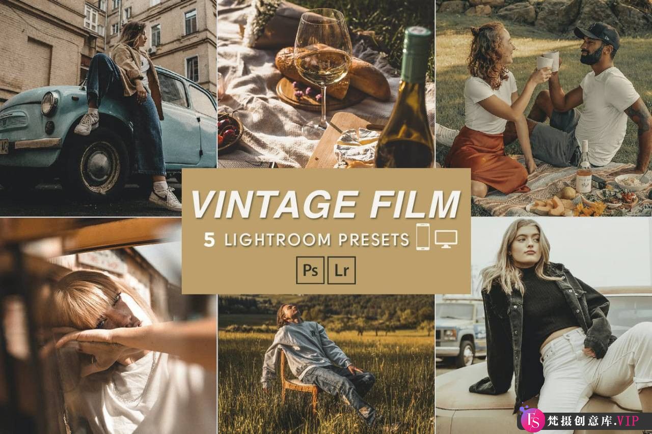 复古电影胶片人像后期调色LR预设手机滤镜 Vintage Film Presets-Lightroom预设