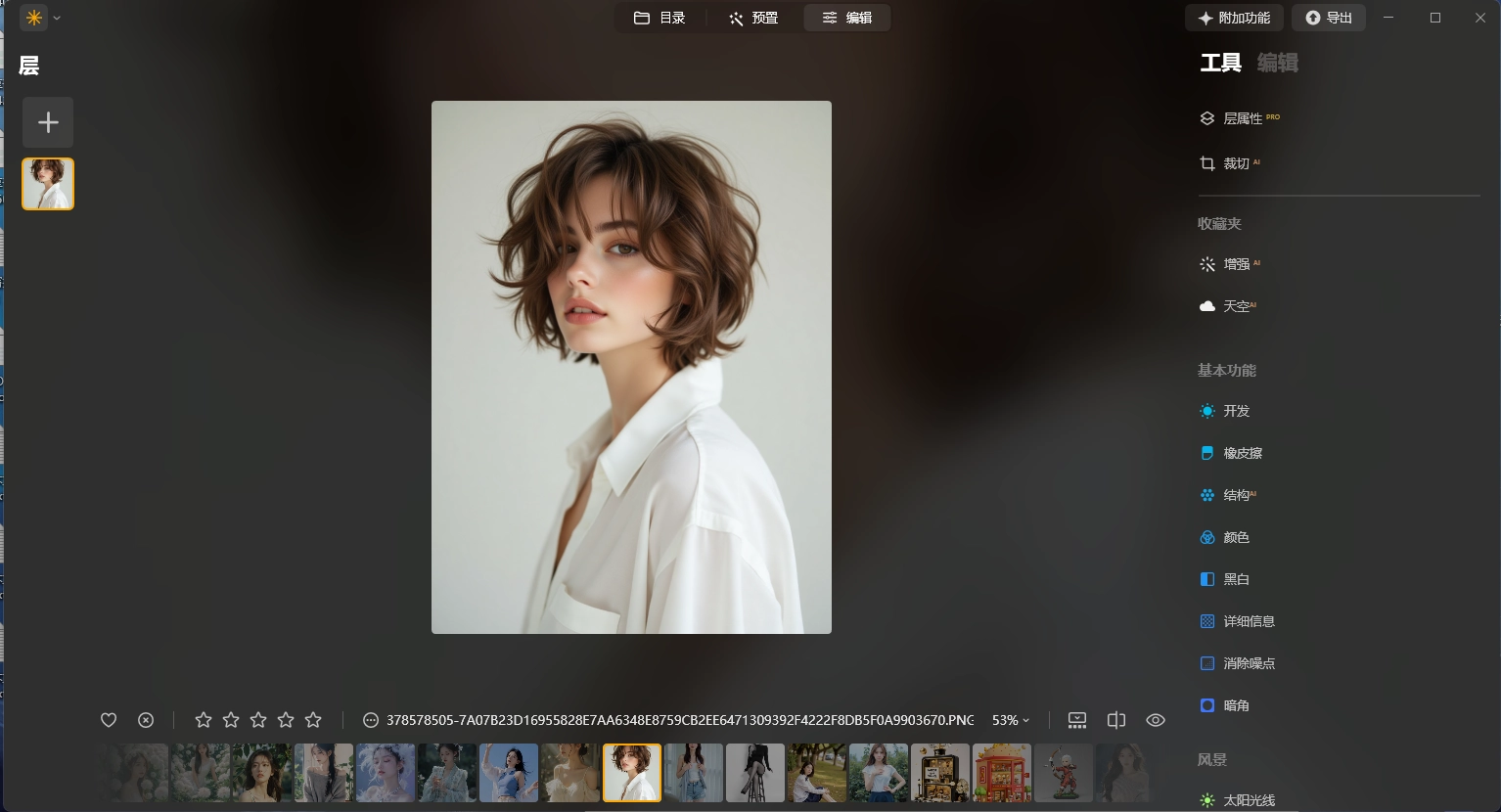 Luminar Neo 人像背景替换功能界面