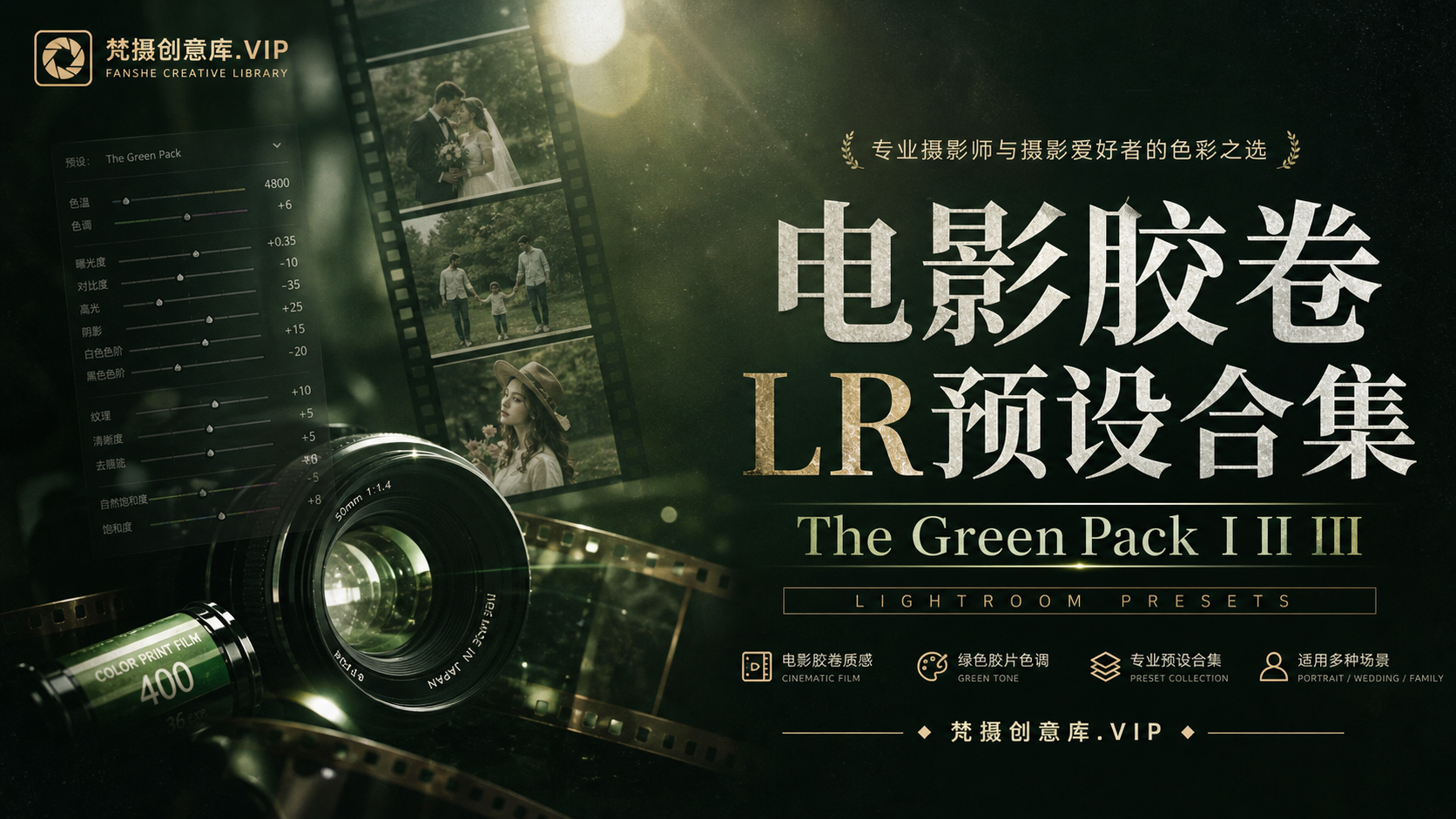 电影胶卷LR预设合集The Archetype Process-The Green Pack I II III-Lightroom预设
