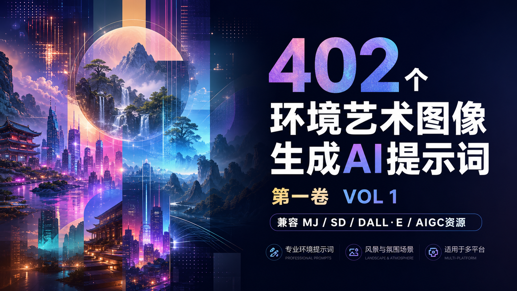 402个环境艺术图像生成AI提示词第一卷 VOL 1-兼容MJ,SD,DALL·E,-AIGC资源