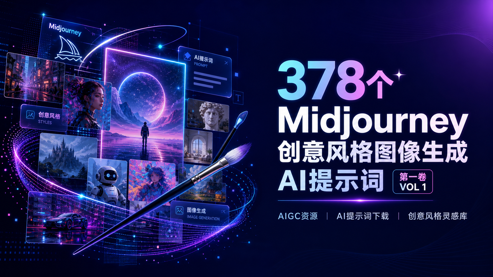 378个Midjourney创意风格图像生成AI提示词第一卷 VOL 1-AIGC资源