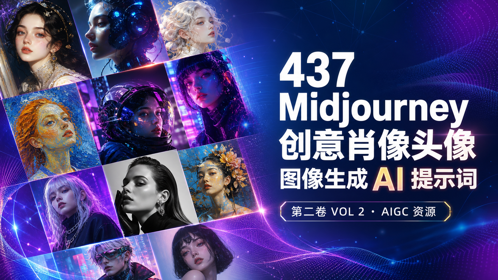437 Midjourney 创意肖像头像图像生成AI提示词第二卷 VOL 2-AIGC资源