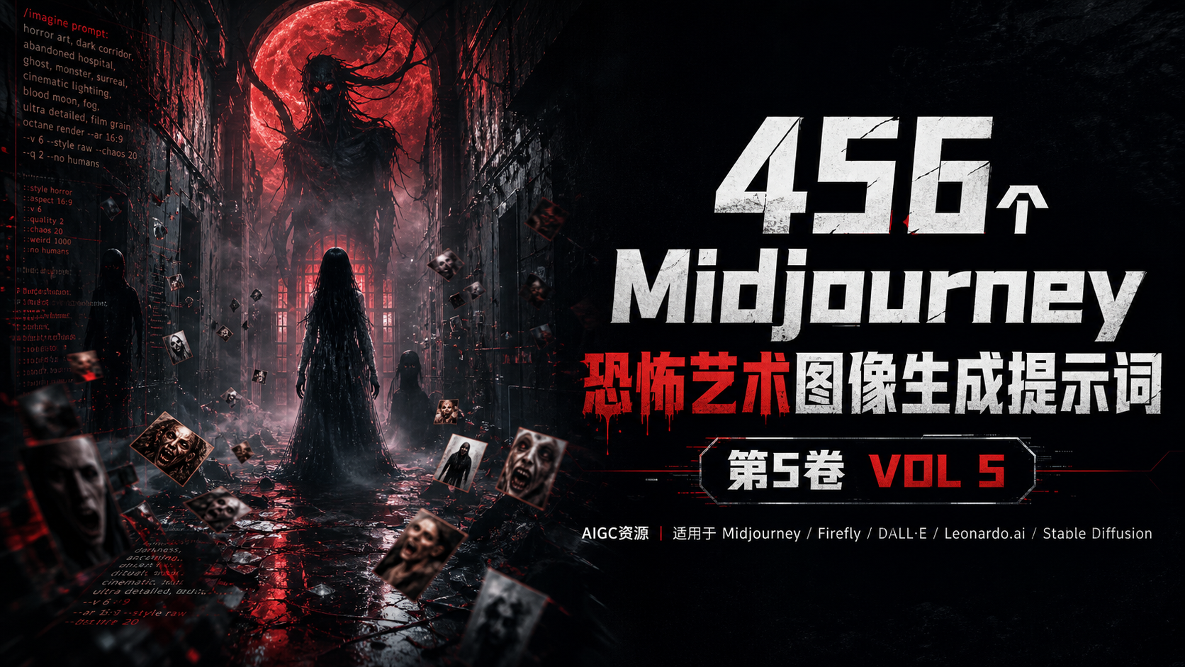 456个Midjourney恐怖艺术图像生成提示词第5卷 VOL 5-AIGC资源