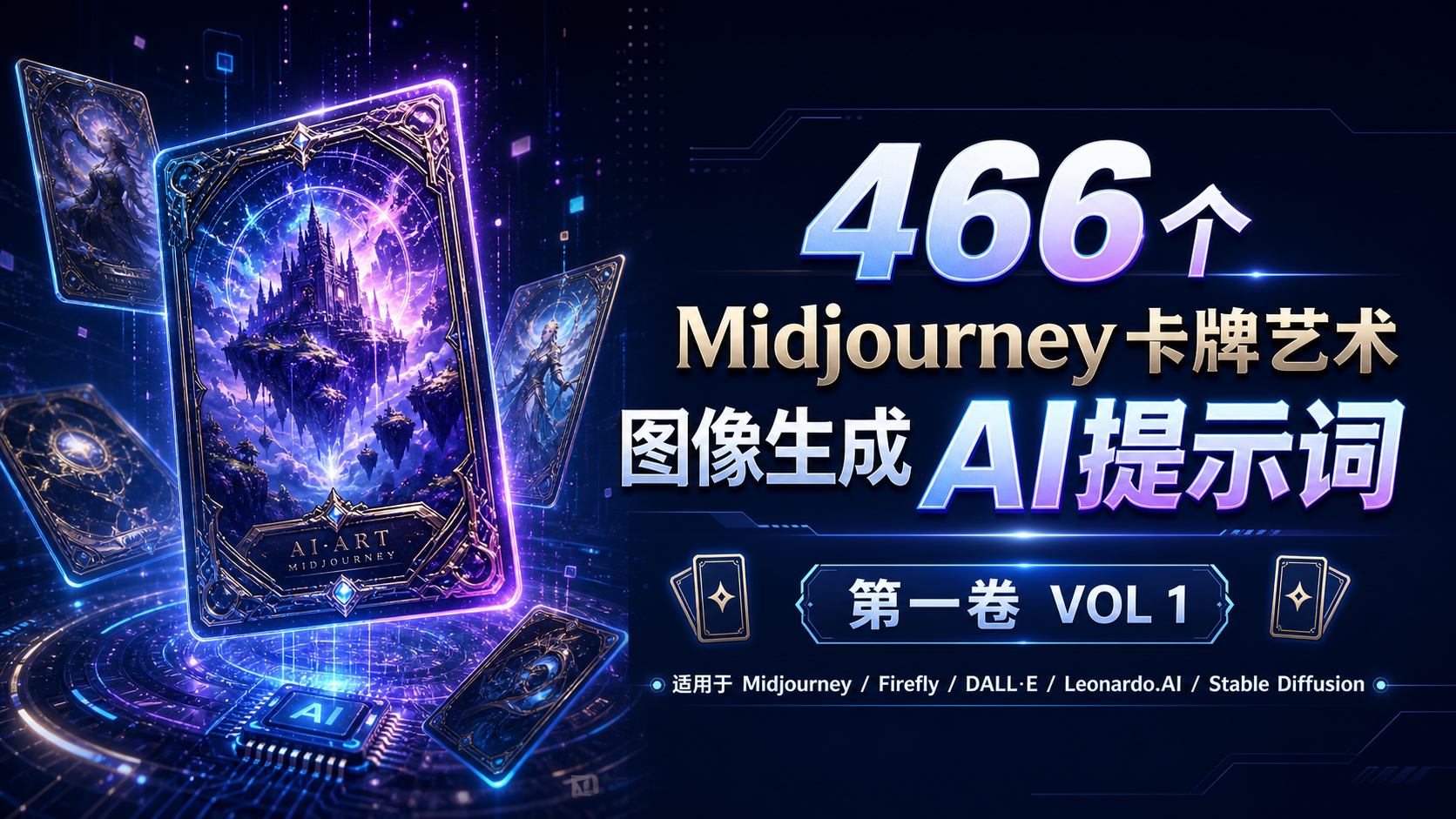 466个Midjourney卡牌艺术图像生成AI提示提示词第一卷 VOL 1-AIGC资源