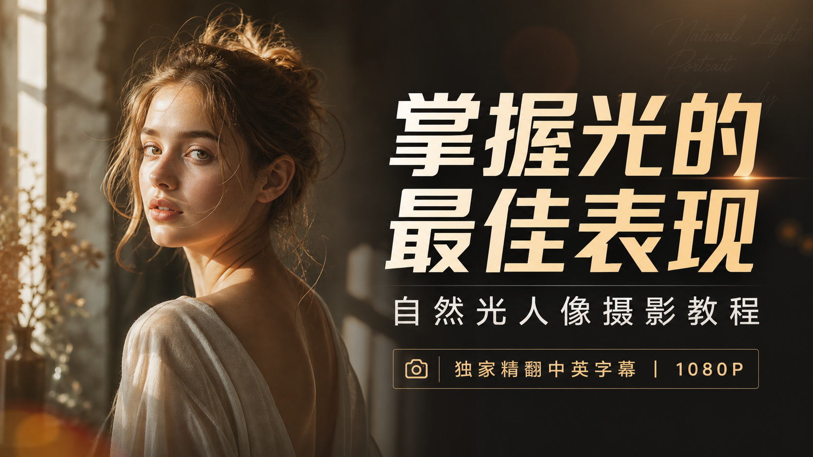 掌握光的最佳表现—自然光人像摄影教程-独家精翻中英字幕-摄影视频教程