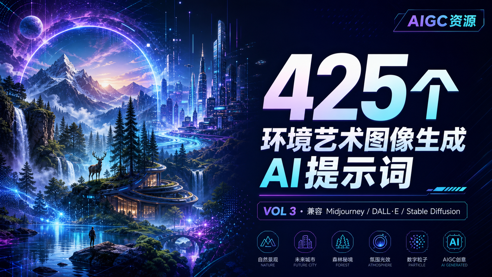 425个环境艺术图像生成AI提示词 VOL 3-兼容Midjourney,DALL·E,Stable Diffusion-AIGC资源