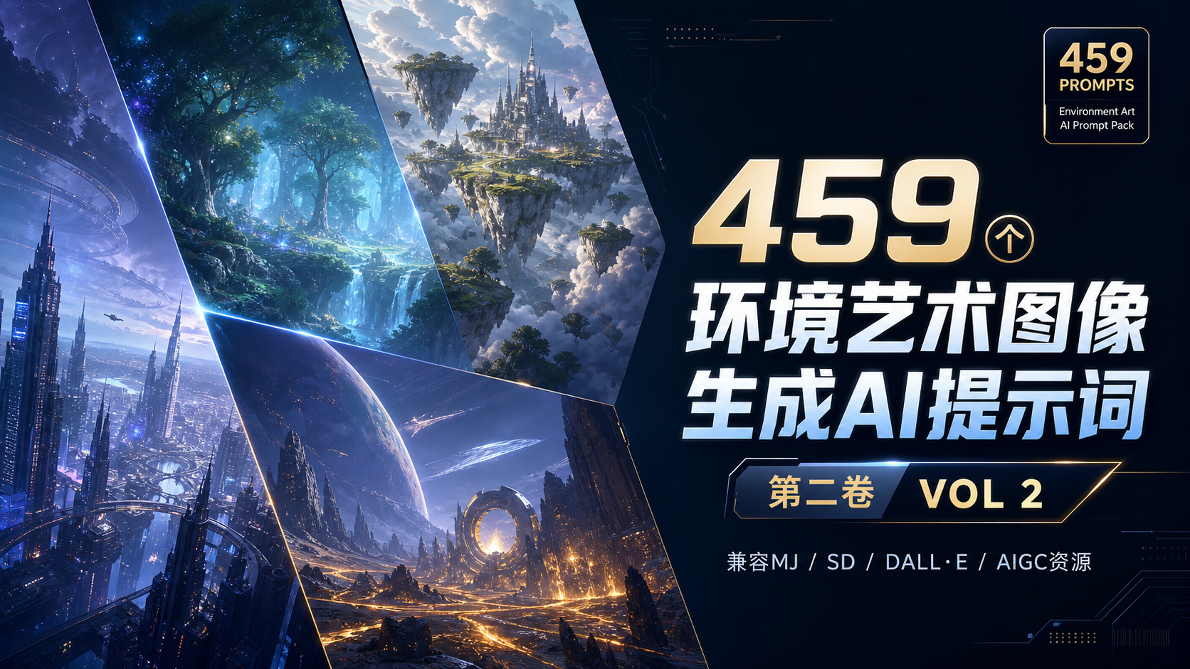 459个环境艺术图像生成AI提示词第二卷 VOL 2-兼容MJ,SD,DALL·E,-AIGC资源