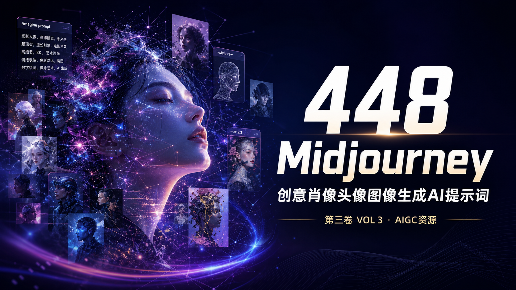 448 Midjourney 创意肖像头像图像生成AI提示词第三卷 VOL 3-AIGC资源