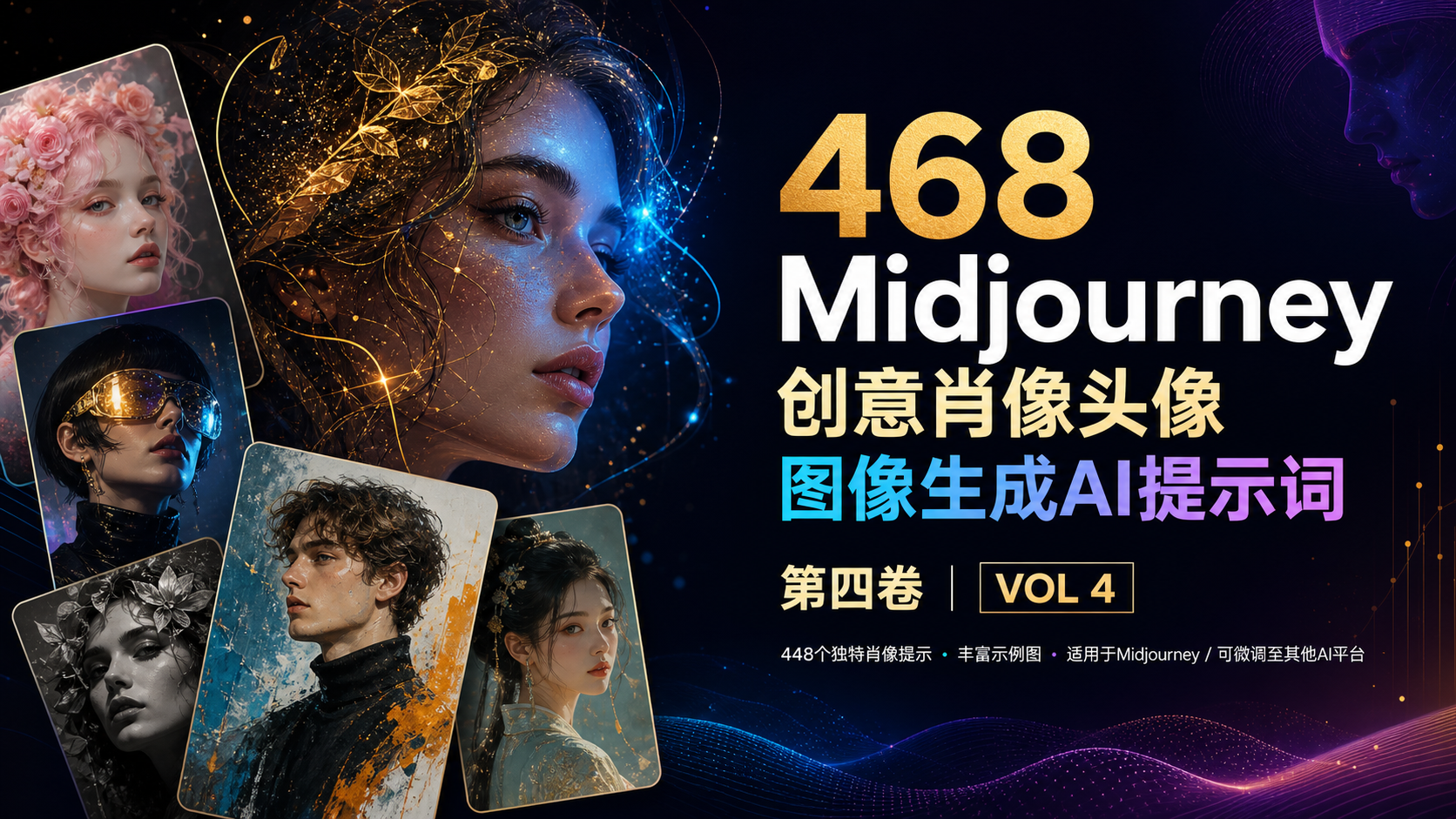 468 Midjourney 创意肖像头像图像生成AI提示词第四卷 VOL 4-AIGC资源