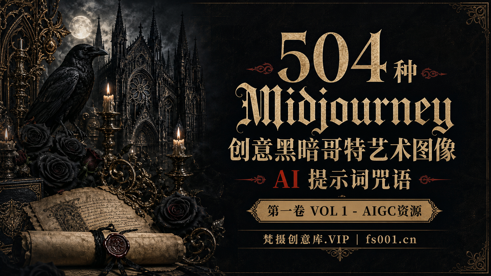 504种Midjourney创意黑暗哥特艺术图像AI提示词咒语第一卷 VOL 1-AIGC资源